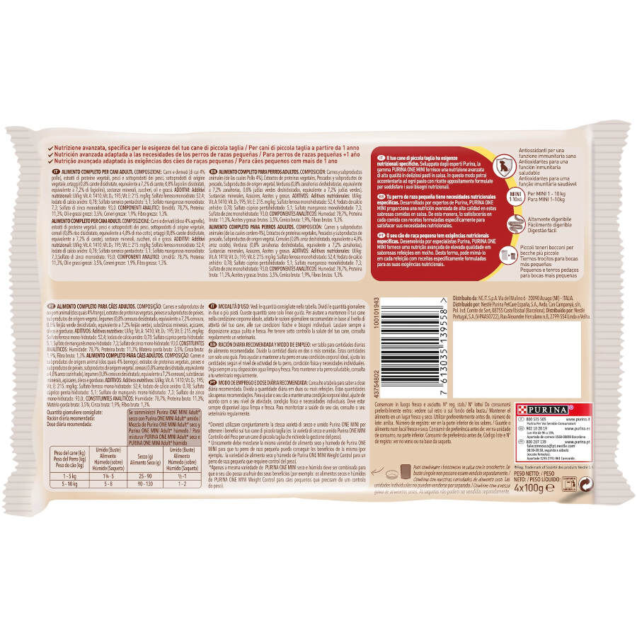 4 sobres x 85 g One Adult Mini Small  Pollo y Cordero en Salsa sobre para perros, , large Imagen numero 2